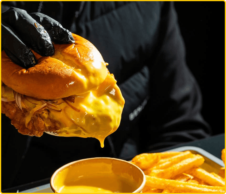 Try the cheese dipping sauce from Mutleys (Barking)