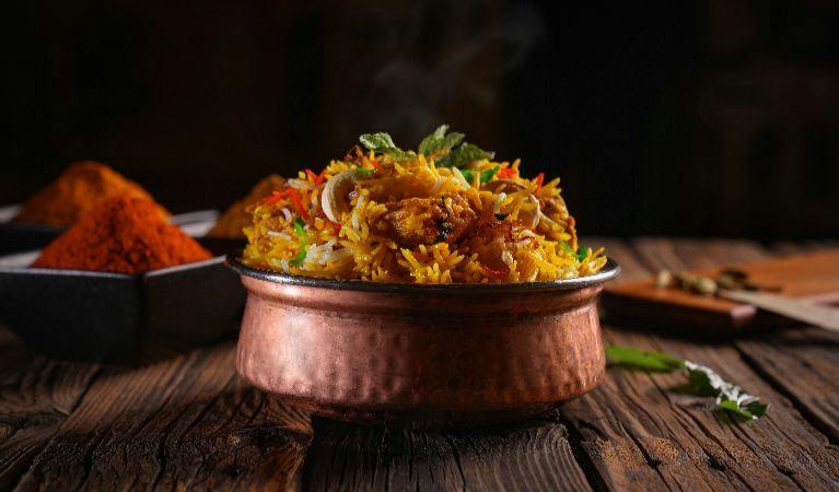 Chicken biryani available at our Indian Restaurant and Takeaway in Peatmoor