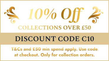Get 10% off your collection order when you use the code at the checkout! T&Cs apply.