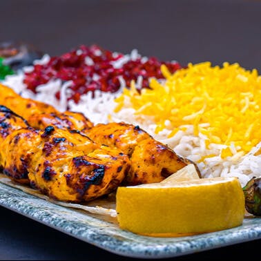 Delicious chicken kebabs available from Persian Nights in Cardiff Delicious chicken kebabs available from Persian Nights in Cardiff