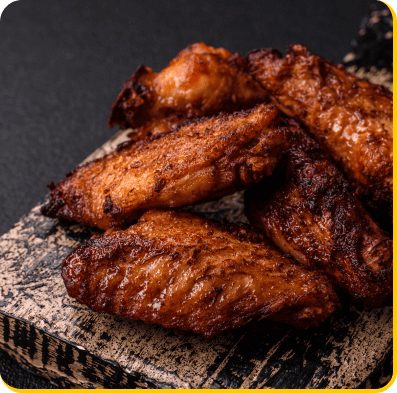 Smoky juicy and delivering a bold South Asian flavour, order wings at Bar BQ Tonight!