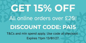 Get 15% off your online order by using the discount code at the checkout! T&Cs and min spend apply.