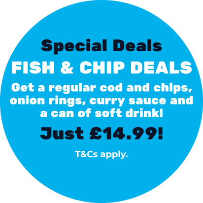 Get fish and chips, curry sauce, onion rings and more in a special deal at Alex Fish and Chips (Southampton)!