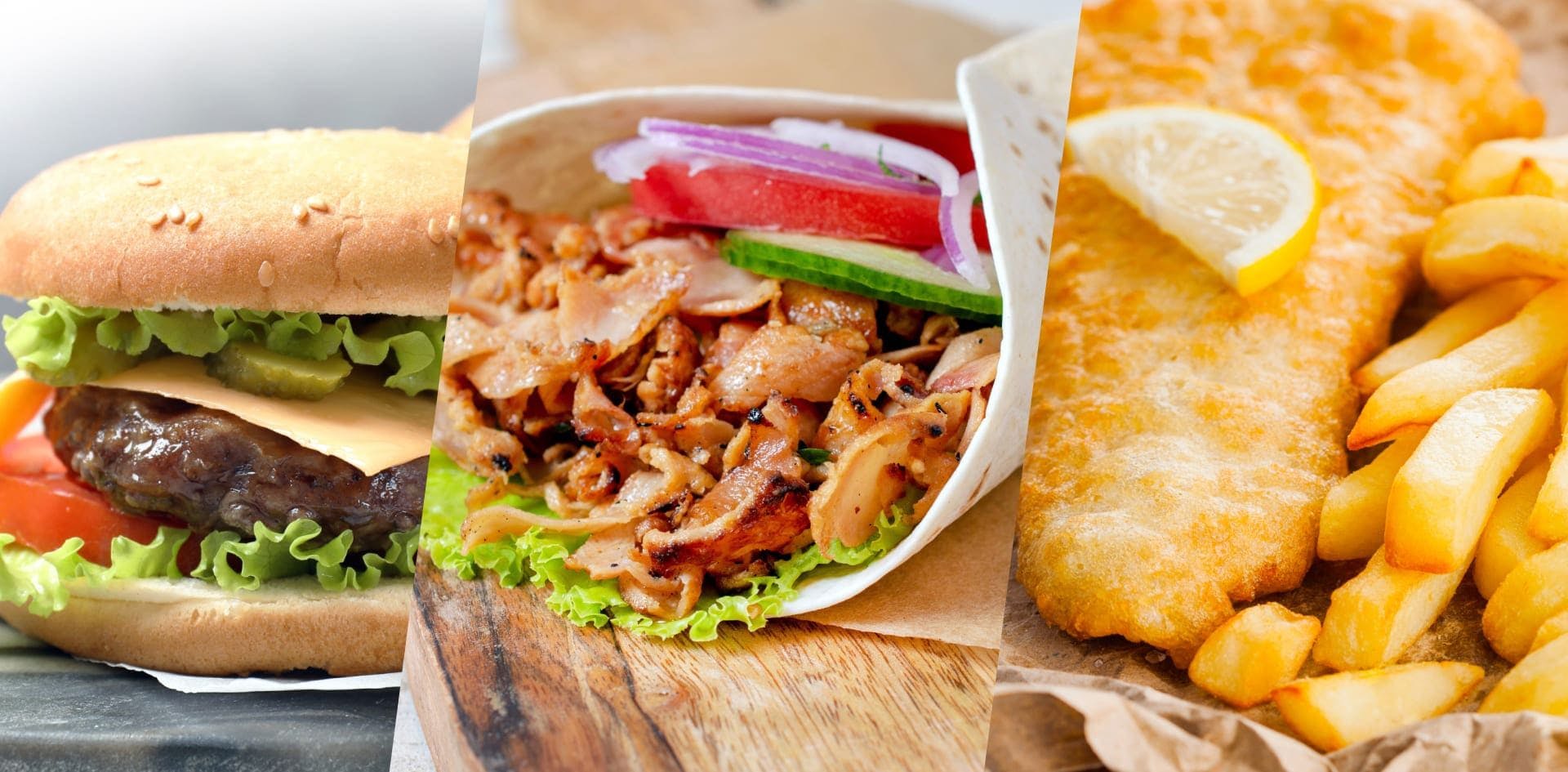Order delicious burgers, kebabs and fish and chips from Alex Fish and Chips!