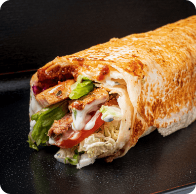 Delicious wraps, ready to order from Charcoal Grill in Swindon