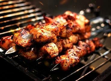 Charcoal-grilled kebabs served piping hot and fresh at Grill Fusion Food (Haslemere)