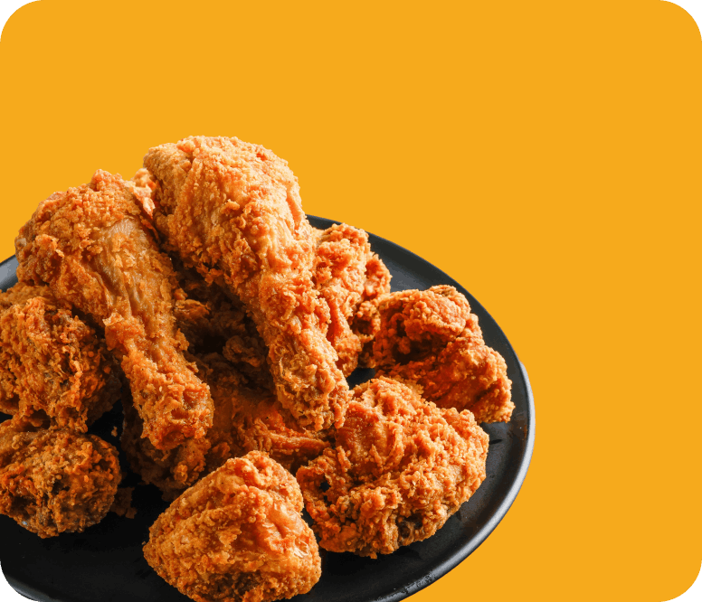 Golden fried chicken available for collection or delivery from our Chicken Takeaway in Chester