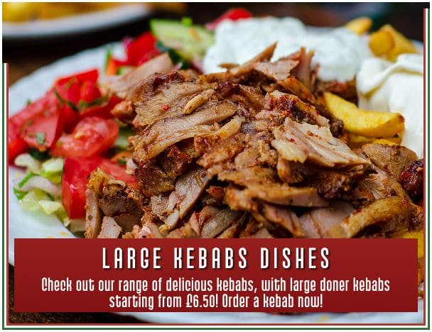 Check out our range of delicious kebabs, with delicious prices at Luigis Pizza and Kebabs