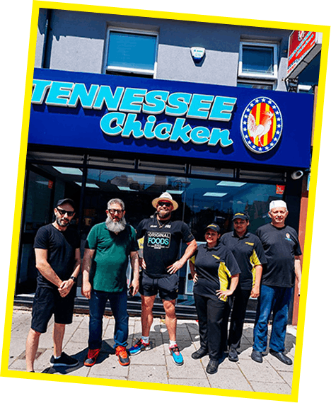 The staff at our Chicken Takeaway in Neath meeting Food Review Club