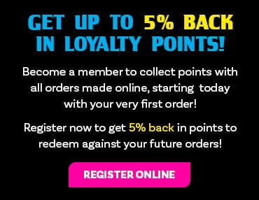 Register a free online account to earn loyalty points with every order.
