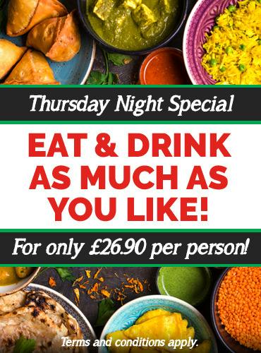 Eat and drink as much as you like at Spice Kitchen on Thursday night! T&Cs apply. Eat and drink as much as you like at Spice Kitchen on Thursday night! T&Cs apply.