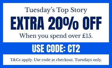 Get 20% off on Tuesdays with code CT2