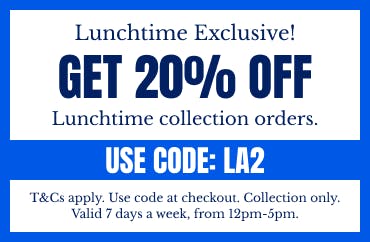 Get 20% lunchtime with code LA2