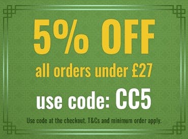 5% off all orders under £27 wikth code CC5 5% off all orders under £27 when you apply code CC5 at the checkout! T&Cs and minimum spend apply.
