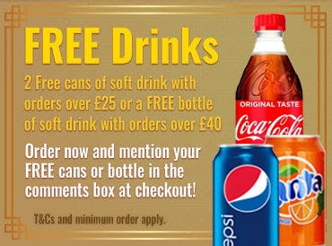 Order over £25 and get 2 FREE cans of soft drink or a FREE bottle of soft drink with orders over £40!  Order now and mention your FREE cans or bottle in the comments box at the checkout.