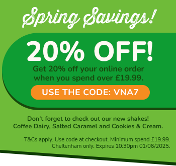 Save 20% on orders over £19.99 with code VNA7