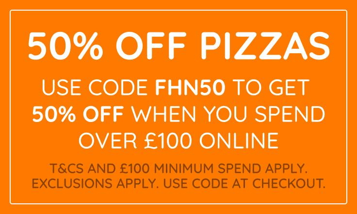 Save money on pizzas with our online discount code