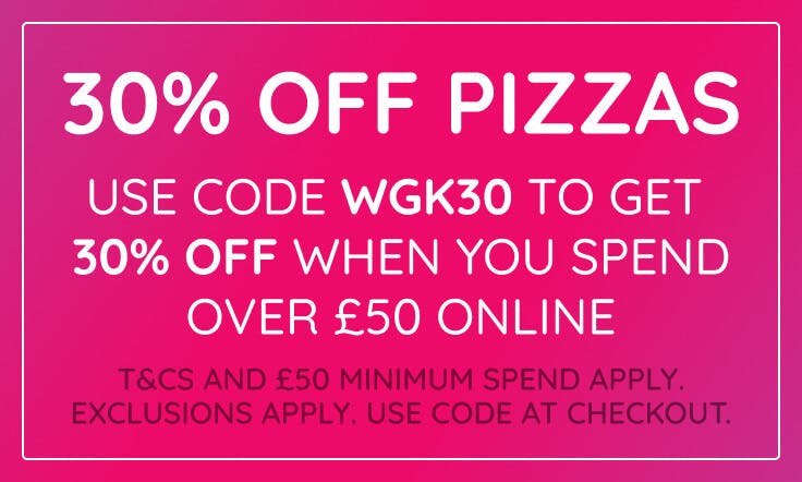 Save money on pizzas with our online discount code