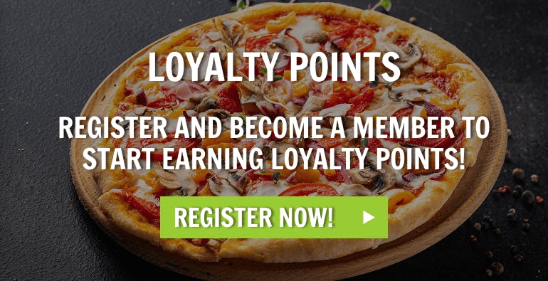 Register and become a member at Perfect Pizza to start earning loyalty points when you make orders with us!