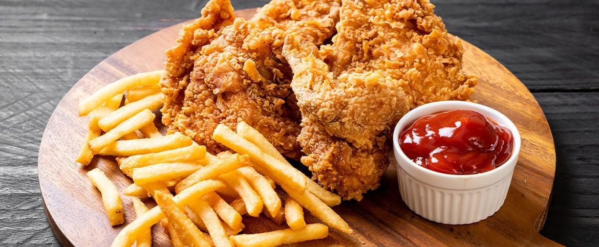 Delicious southern fried chicken and fries!