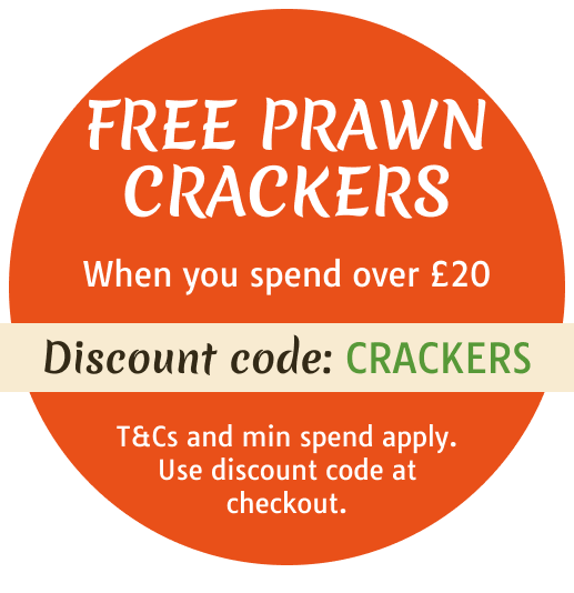 Get free prawn crackers with your online order using the code at the checkout! T&Cs and min spend apply.
