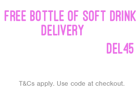 Free 1.5L soft drink with delivery orders over £45. Use code: DEL45 at the checkout.