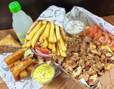 Delicious Greek food prepared by the expert team of chefs at Dominics Pizza (Addlestone)