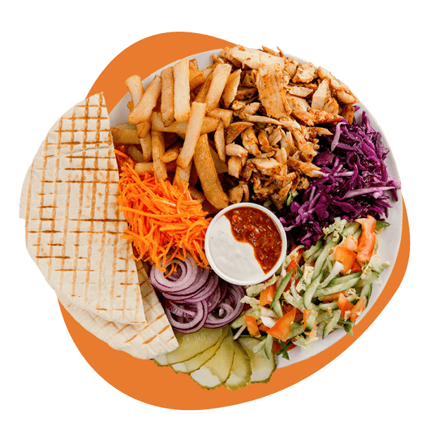 A selection of Greek food available to order from Dominics Pizza (Addlestone)