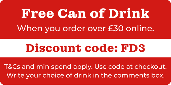 Get a free drink when you spend over £30 online with Shaw Kebab House