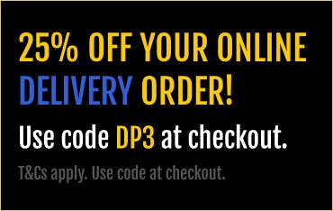 Get 25% off your online delivery order using the discount code! T&Cs apply.