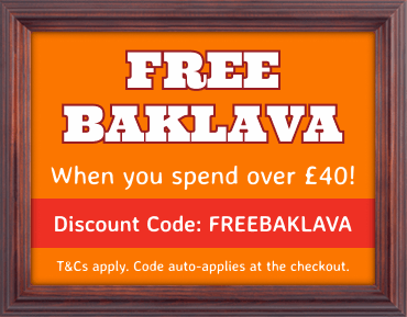 Get a free baklava dessert in your online order with code: FREEBAKLAVA