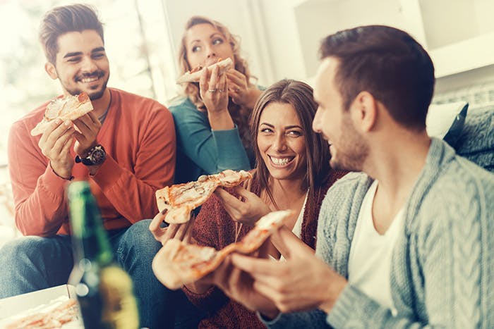Pizza is better with friends! Order now from {shop_address}!