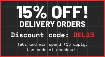Get 15% off your delivery order with the discount code DEL15 and spend £15 or more!