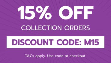 Get 15% off your collection order using the discount code at the checkout! T&Cs apply.