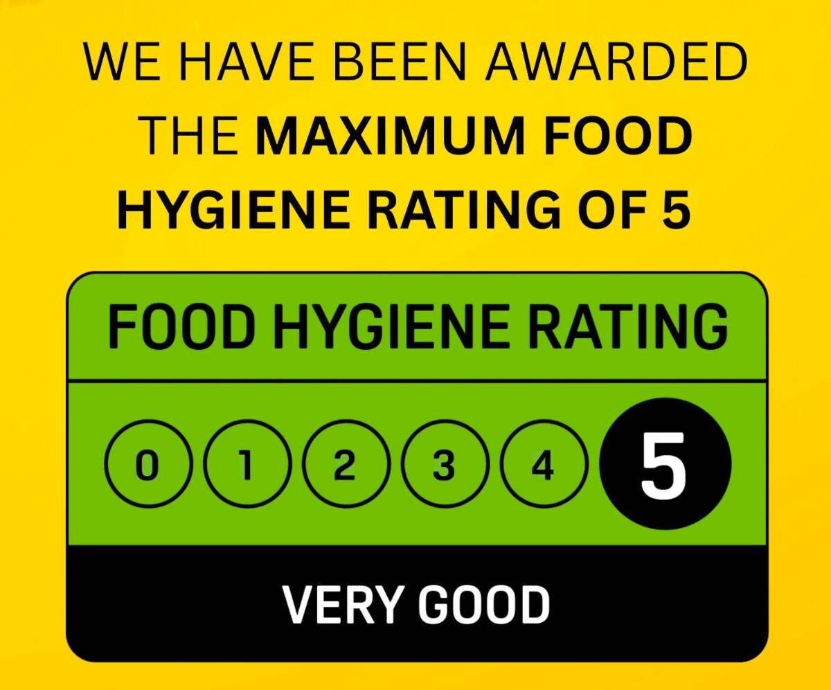 Townhill Tandoori has a 5 star hygiene rating