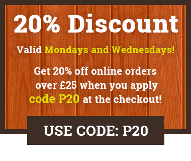 Get 20% off online orders on over £25  Mondays and Wednesdays when you apply code P20 at the checkout! T&Cs and min spend apply.
