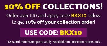 10% Off Collection Orders Over £10! Use code BKX10 at the checkout. T&Cs and minimum spend apply. Available on collection orders only.