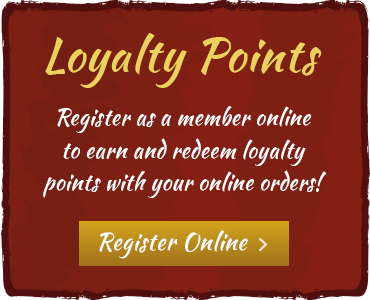 Earn and redeem loyalty points when you register as a member online!