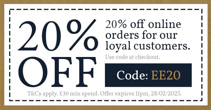 20% off online orders with code EE20