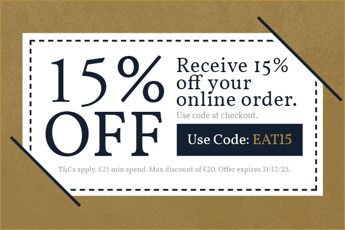 Use code EAT15 to get 15% Off