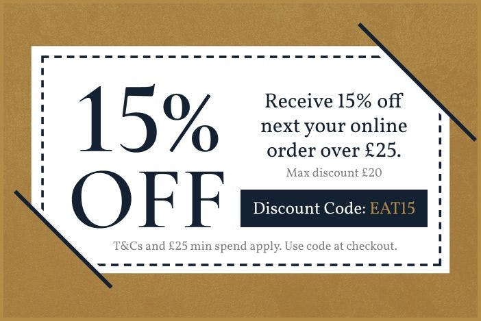 Use code EAT15 to get 15% Off