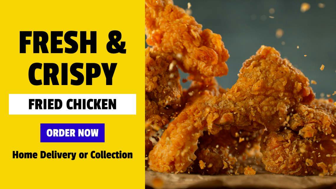 Fresh and crispy fried chicken ready to order online from Chicken King!