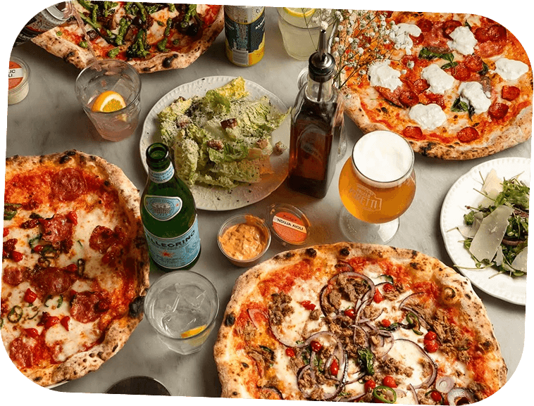 Authentic Italian pizza available from Lunablu in Muswell Hill