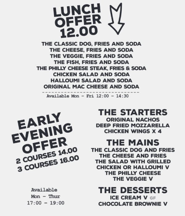 Lunch offers available at The Ridge