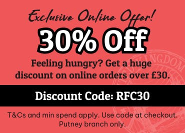 Save 30% on your online delivery order from RFC Chicken and Ribs (Putney) with code RFC30