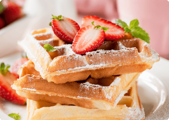 Order waffles online from Cake and More in Addlestone