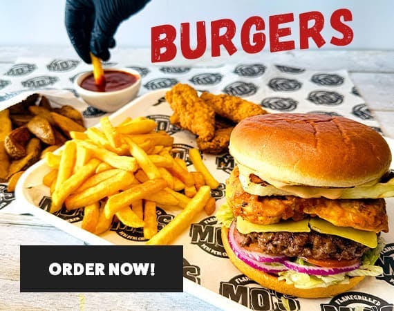 Order delicious and tasty chicken burgers from Mos Peri Peri!