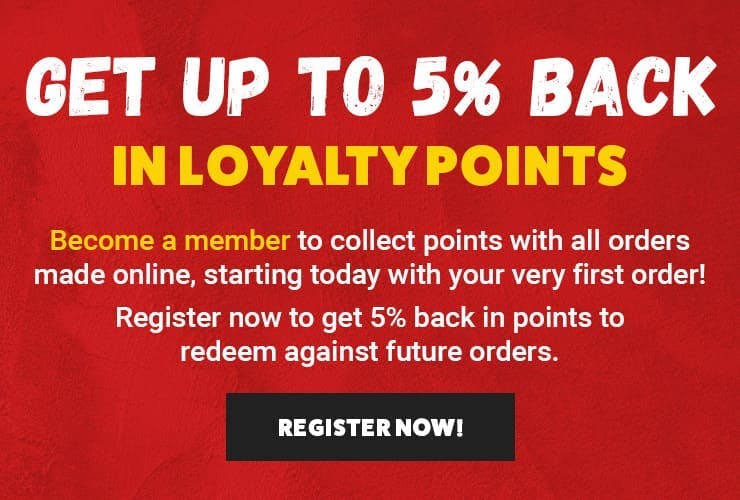 Login or register and start collecting loyalty points!
