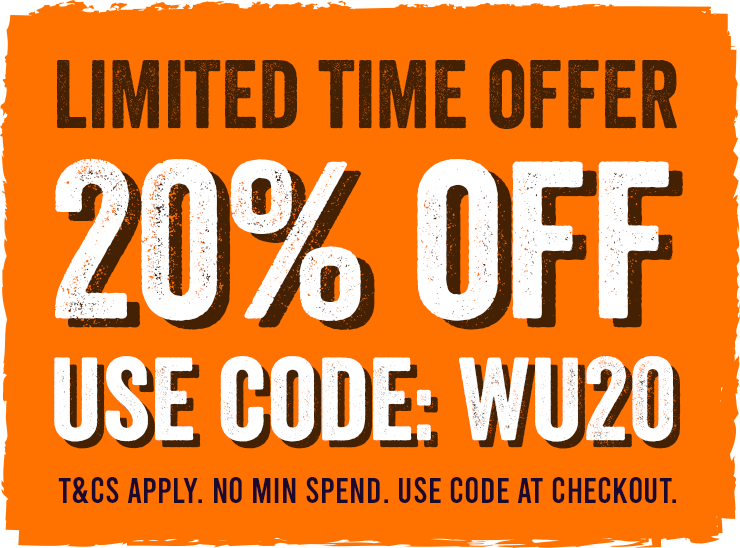 20% off your online order with code: WU20