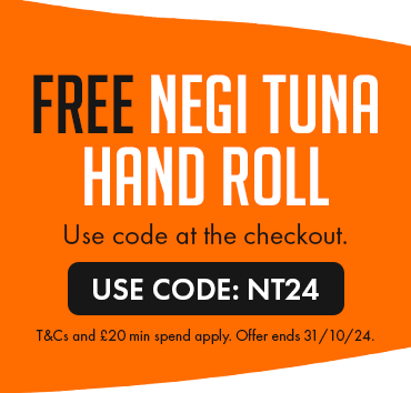 Free Negi Tuna Hand Roll when you spend over £20